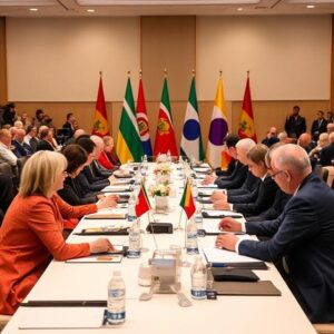 Representation of a meeting at the BRICS forum